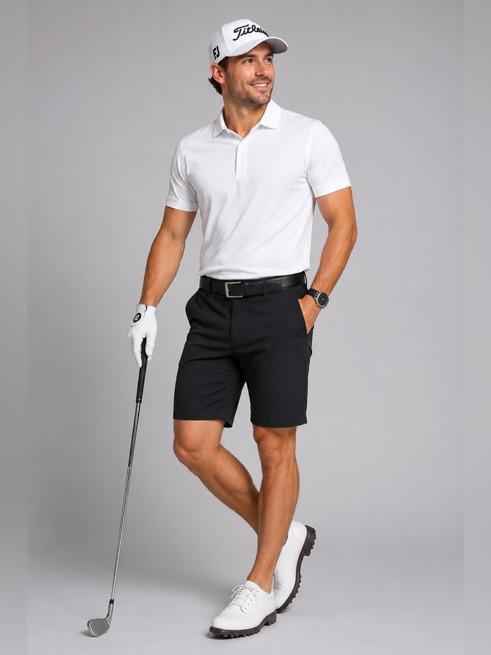 Nat Nast Black Stretch Flat Front Golf Shorts Men’s Size 30 Classic Fit Spandex